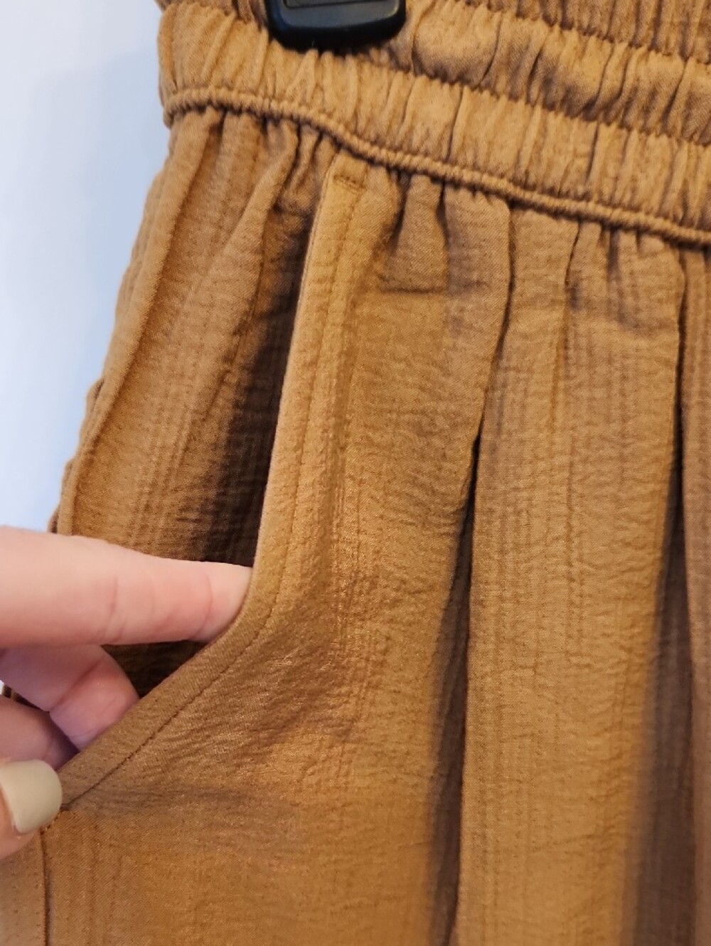 a new day - Like New Camel Wide Leg Linen Pants - S - Picture 3 of 5